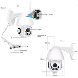 Безжична Водоустойчива WIFI Full HD IP - Камера NVR PTZ външна въртяща 2MP